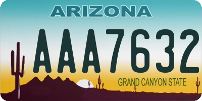 AZ license plate AAA7632