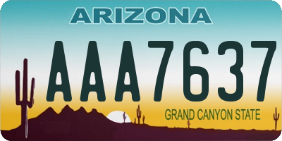 AZ license plate AAA7637