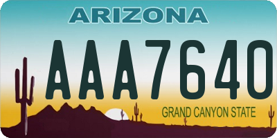 AZ license plate AAA7640