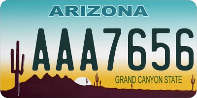 AZ license plate AAA7656