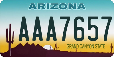 AZ license plate AAA7657