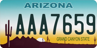 AZ license plate AAA7659