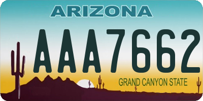 AZ license plate AAA7662