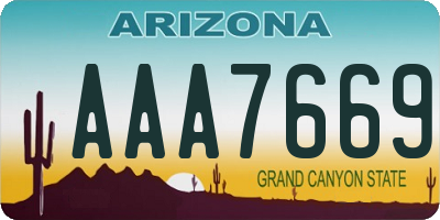 AZ license plate AAA7669