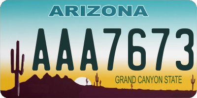 AZ license plate AAA7673