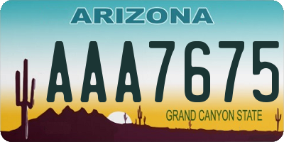 AZ license plate AAA7675