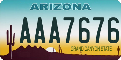 AZ license plate AAA7676