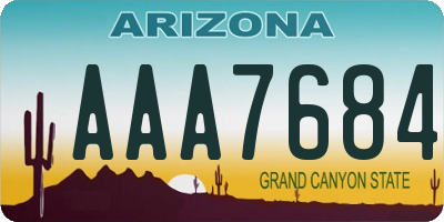 AZ license plate AAA7684