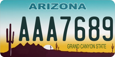 AZ license plate AAA7689