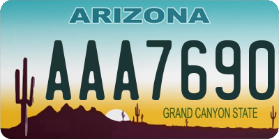 AZ license plate AAA7690