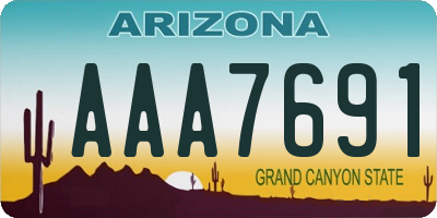 AZ license plate AAA7691