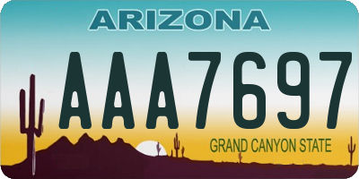 AZ license plate AAA7697