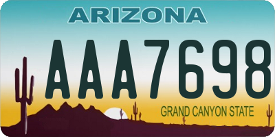 AZ license plate AAA7698