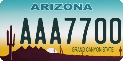 AZ license plate AAA7700