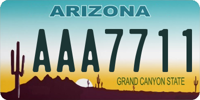 AZ license plate AAA7711