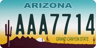 AZ license plate AAA7714