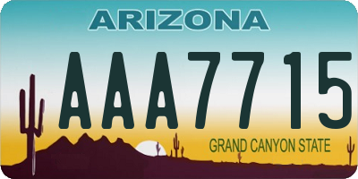 AZ license plate AAA7715