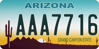 AZ license plate AAA7716