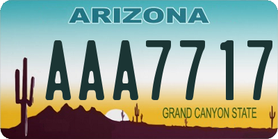 AZ license plate AAA7717