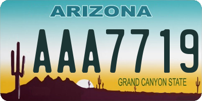 AZ license plate AAA7719