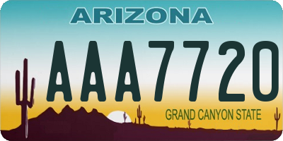 AZ license plate AAA7720