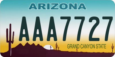 AZ license plate AAA7727