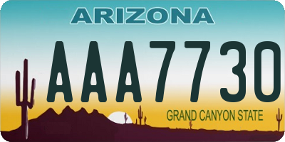 AZ license plate AAA7730