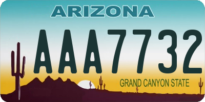 AZ license plate AAA7732