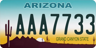 AZ license plate AAA7733