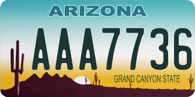 AZ license plate AAA7736