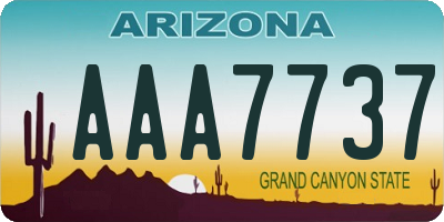 AZ license plate AAA7737