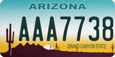 AZ license plate AAA7738