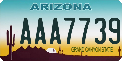 AZ license plate AAA7739