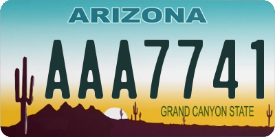 AZ license plate AAA7741