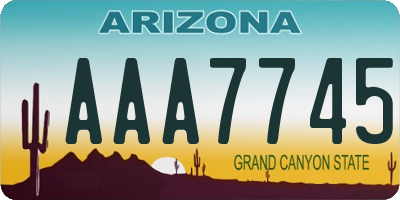 AZ license plate AAA7745