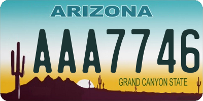 AZ license plate AAA7746