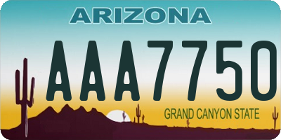 AZ license plate AAA7750