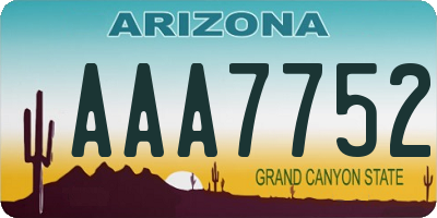 AZ license plate AAA7752