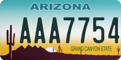 AZ license plate AAA7754