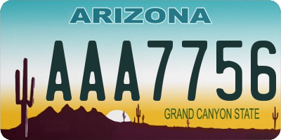 AZ license plate AAA7756