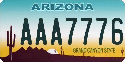 AZ license plate AAA7776