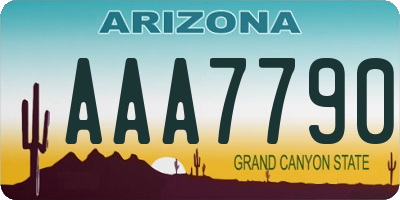 AZ license plate AAA7790