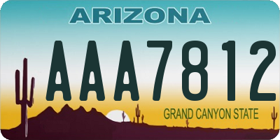 AZ license plate AAA7812