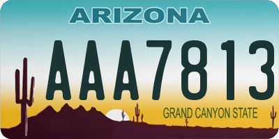 AZ license plate AAA7813