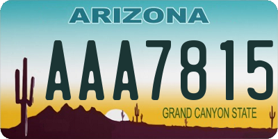 AZ license plate AAA7815