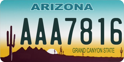 AZ license plate AAA7816