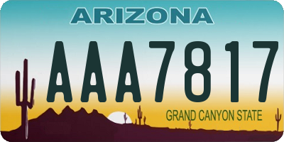 AZ license plate AAA7817