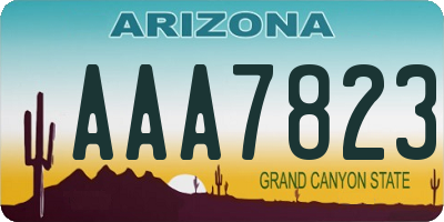 AZ license plate AAA7823