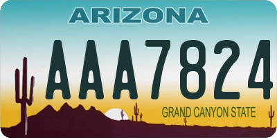 AZ license plate AAA7824