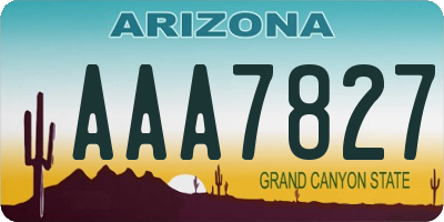 AZ license plate AAA7827